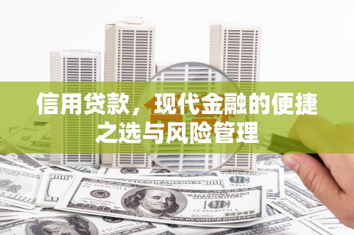 安远信用贷款，现代金融的便捷之选与风险管理