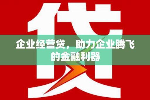 崁顶企业经营贷，助力企业腾飞的金融利器