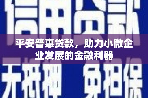 景泰平安普惠贷款，助力小微企业发展的金融利器