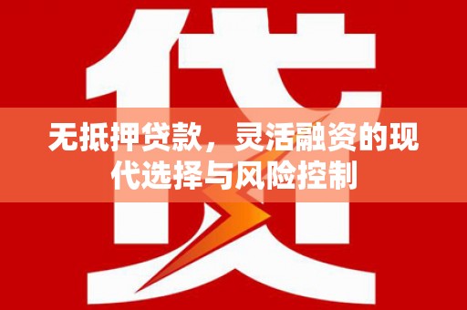 阿莲无抵押贷款，灵活融资的现代选择与风险控制
