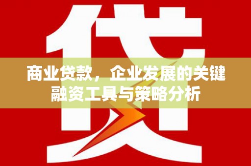 东至商业贷款，企业发展的关键融资工具与策略分析