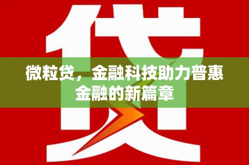 周宁微粒贷，金融科技助力普惠金融的新篇章